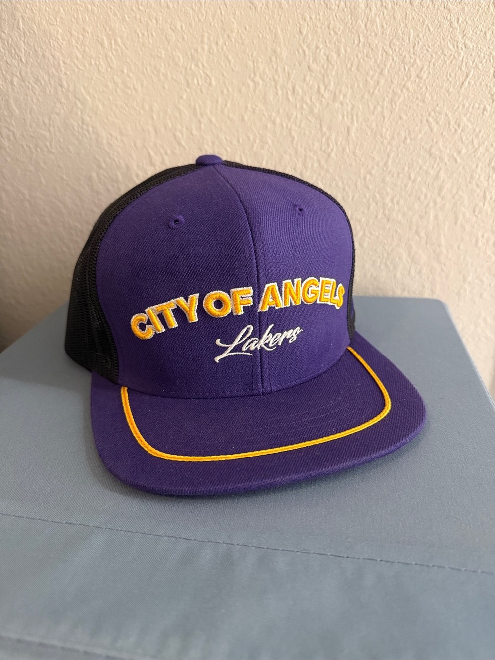Los Angeles Lakers Mitchell & Ness Purple City Heat Snapback